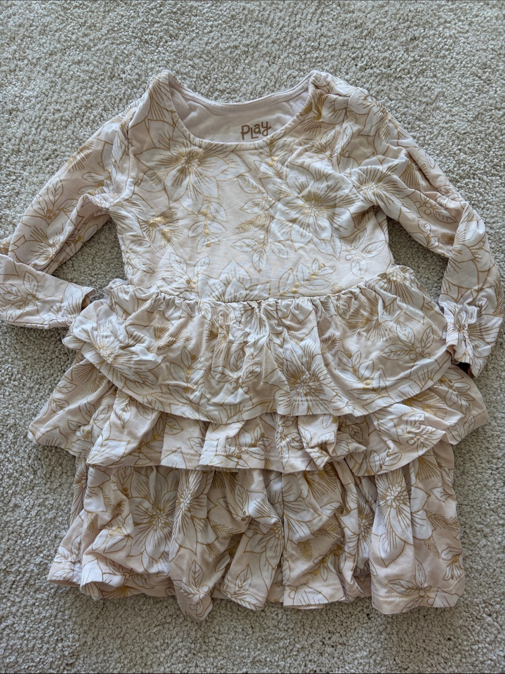 Little Sleepies Cream and Gold Dress